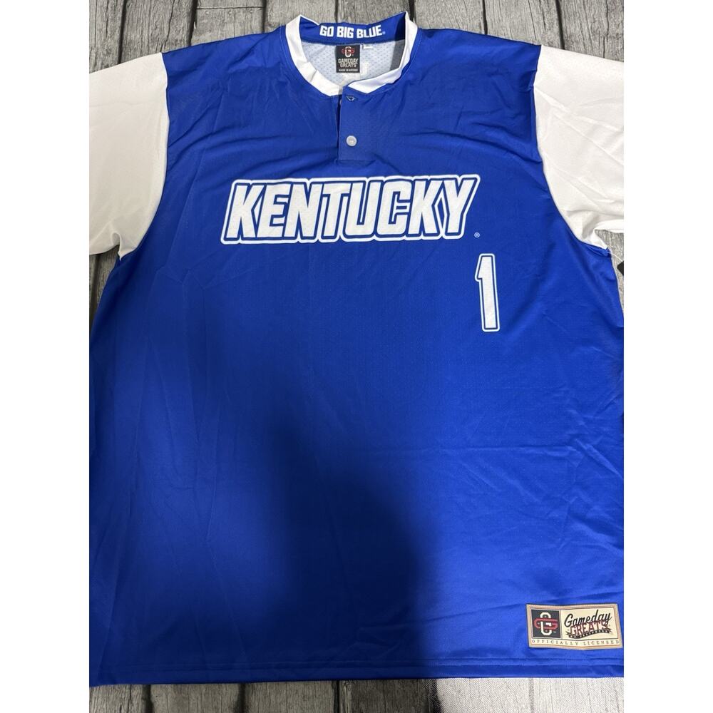 NWT Men’s Gameday Greats Kentucky Wildcats Baseball Jersey XL Royal Blue X-Large